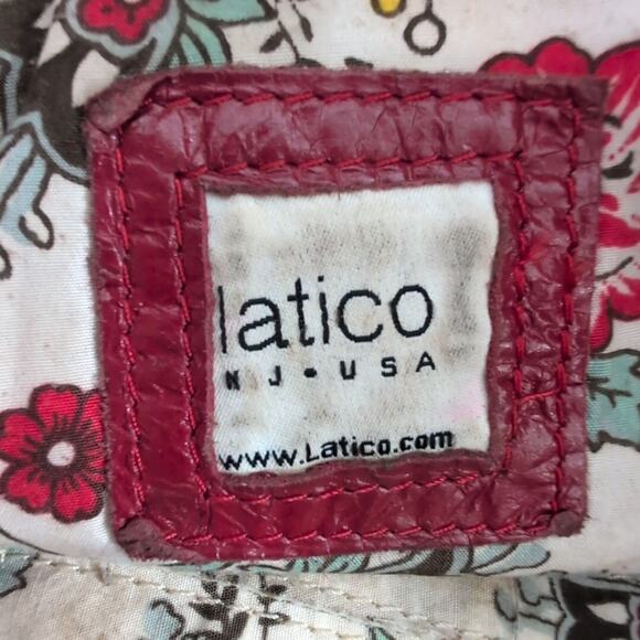 Latico Red Leather Nora Tote Bag, Recessed Zip Top Lots of Inner Pockets - Picture 10 of 13